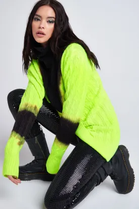 Neon Bleached Turtle Neck Jumper Dress