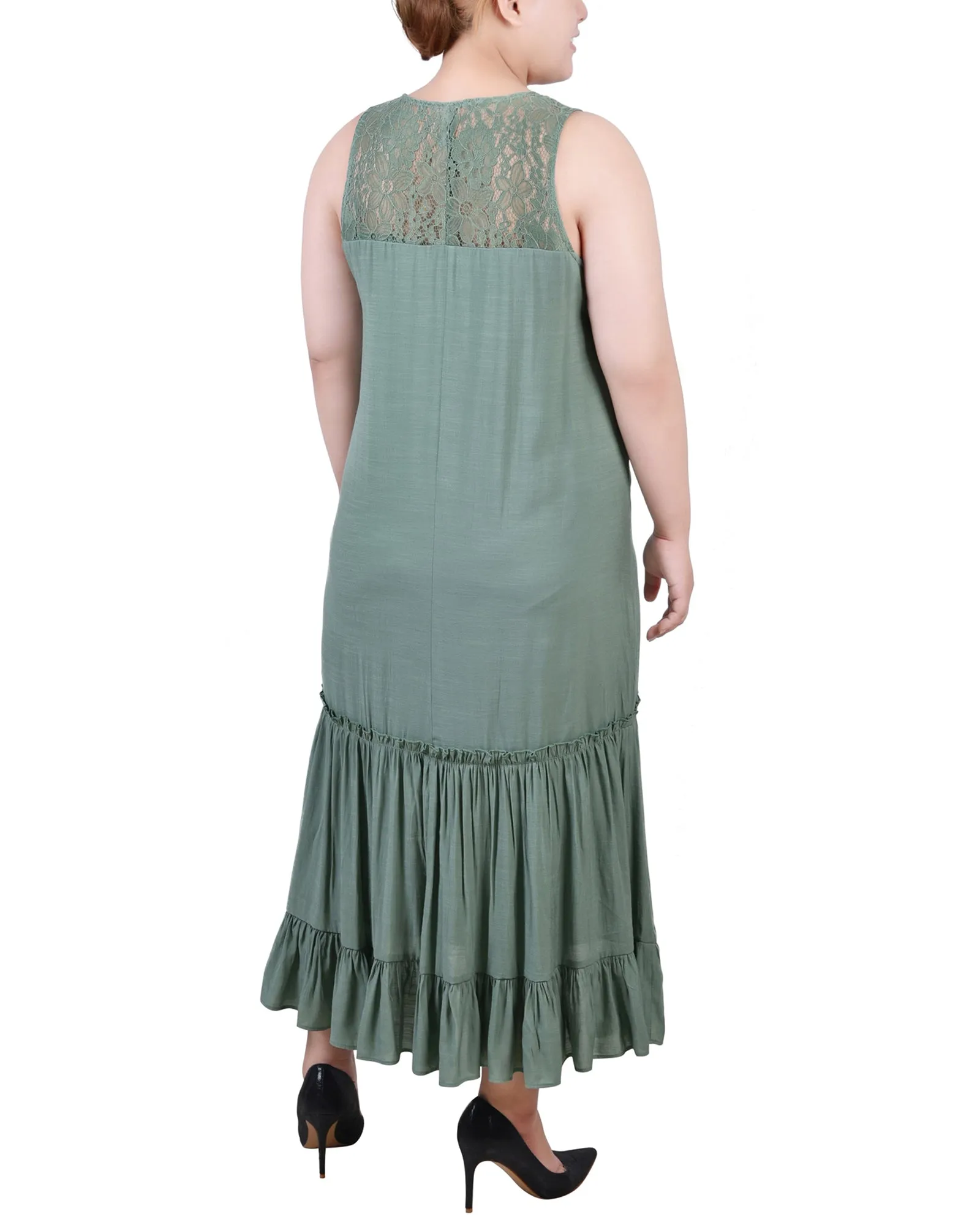 Plus Size Sleeveless Tiered Maxi Dress