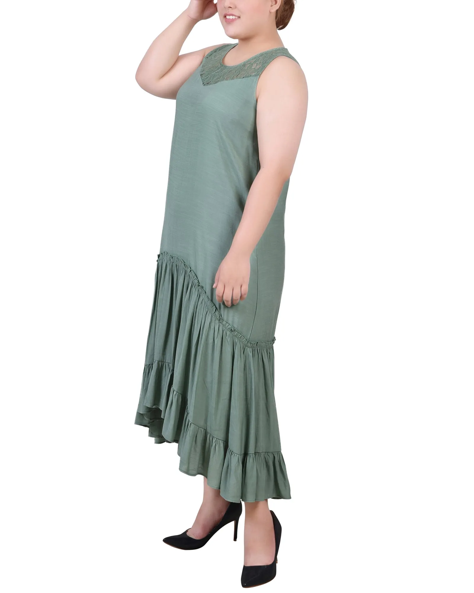 Plus Size Sleeveless Tiered Maxi Dress