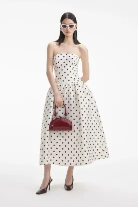 Polka Dot Taffeta Midi Dress