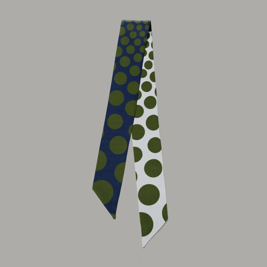 Polka Mini Scarf - Navy / Khaki