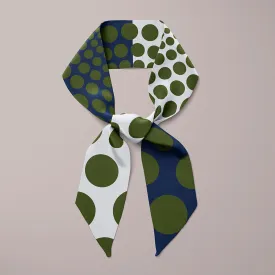 Polka Mini Scarf - Navy / Khaki