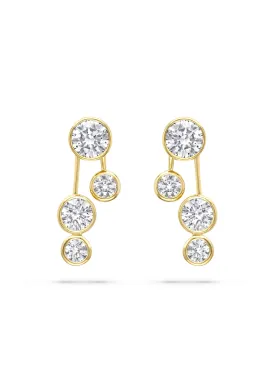 Raindance Large Detachable Double Drop Yellow Gold Earrings