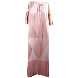 Rare Vintage Marimekko Pink Flesh Tones Geometric Print Maxi Dress 1970s Womens S