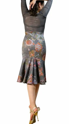 sable jacquard print tango dress with sleeves