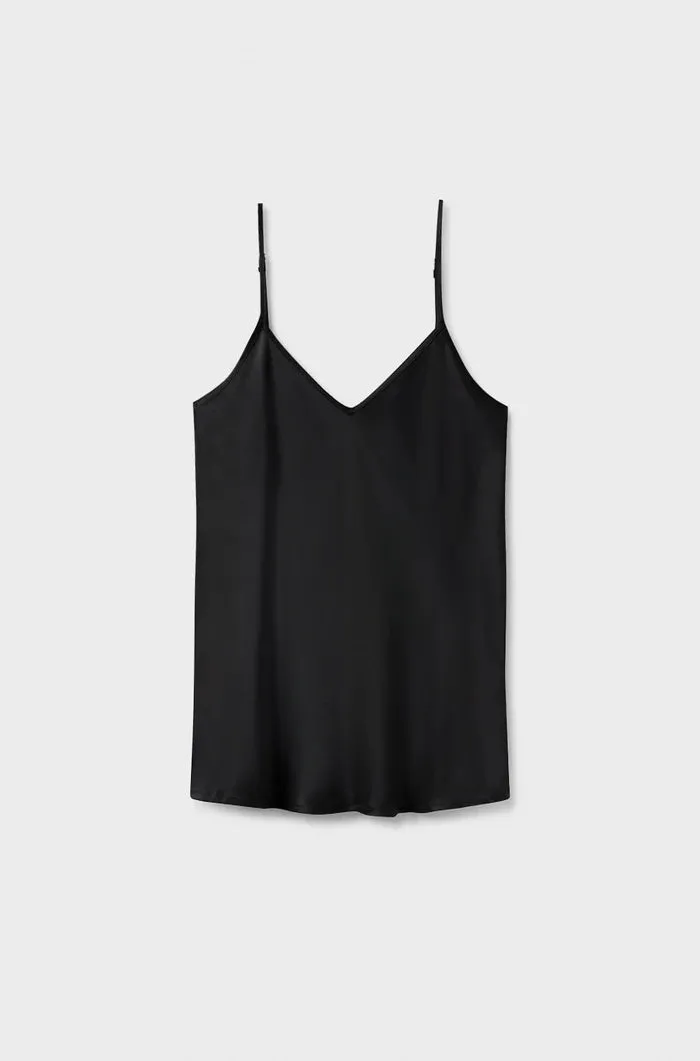 Silk Laundry Bias Cut Cami - Black