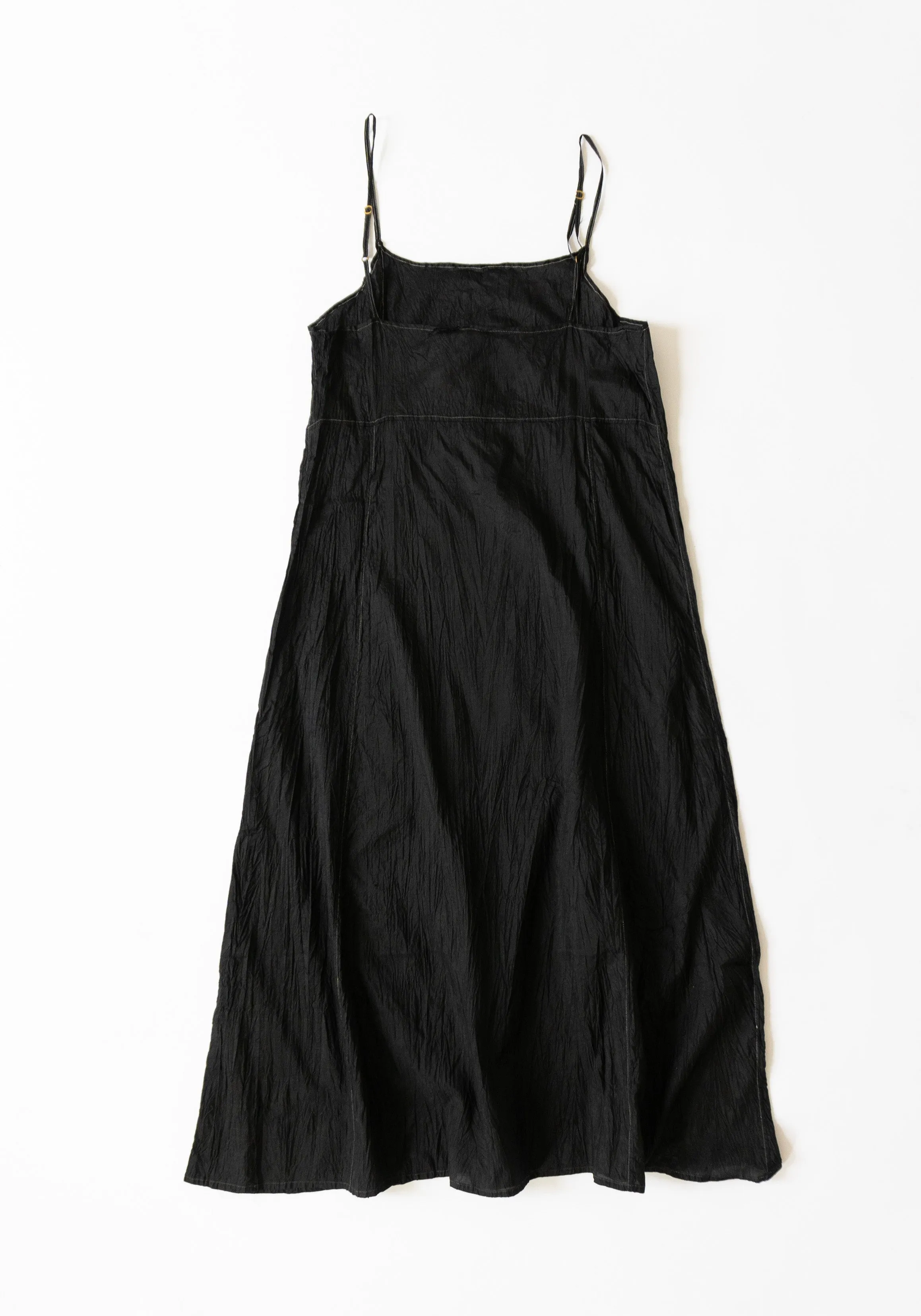 Silk Slip Dress in Dark Black