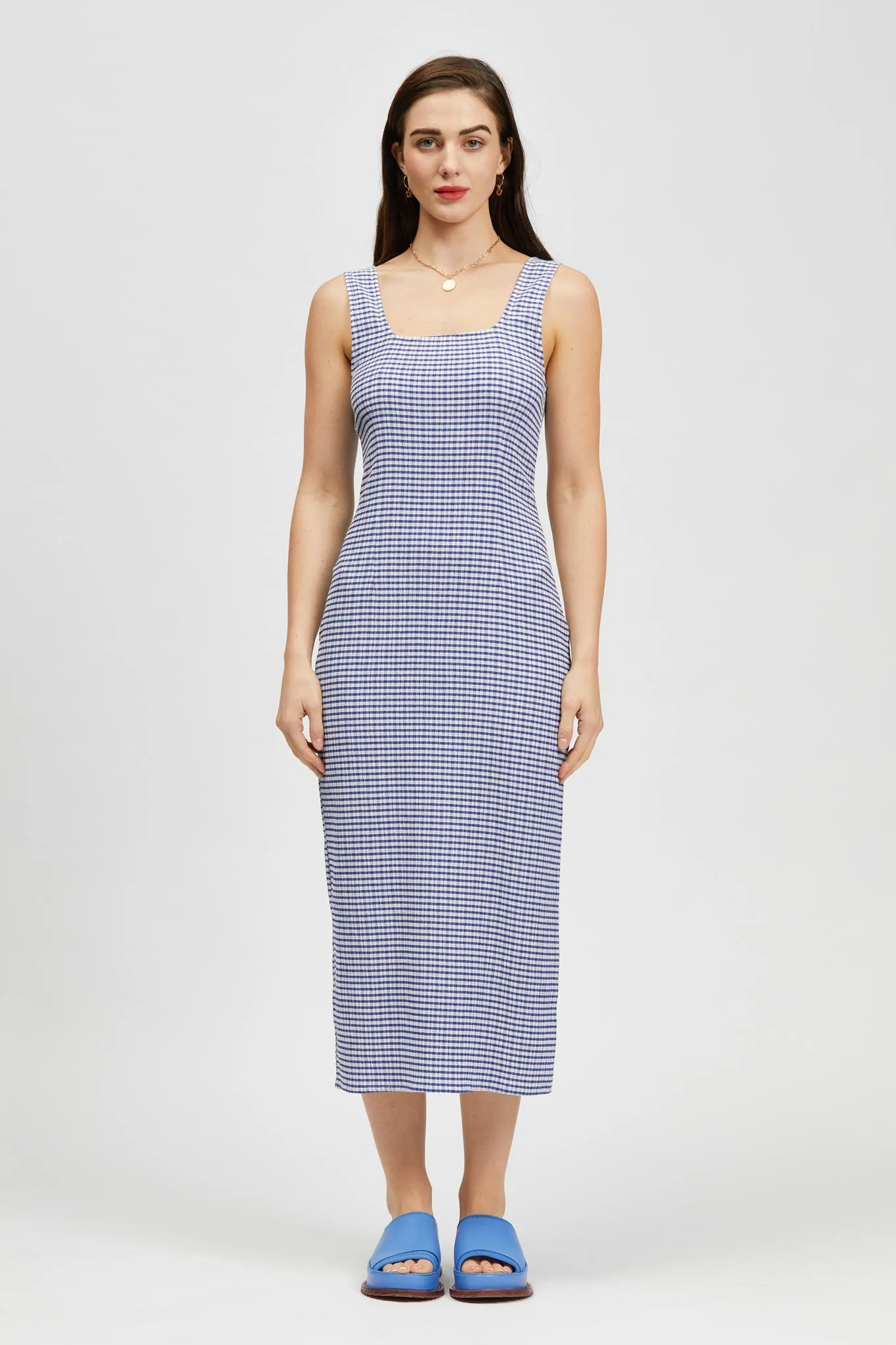 Sim Dress Blue/White Check