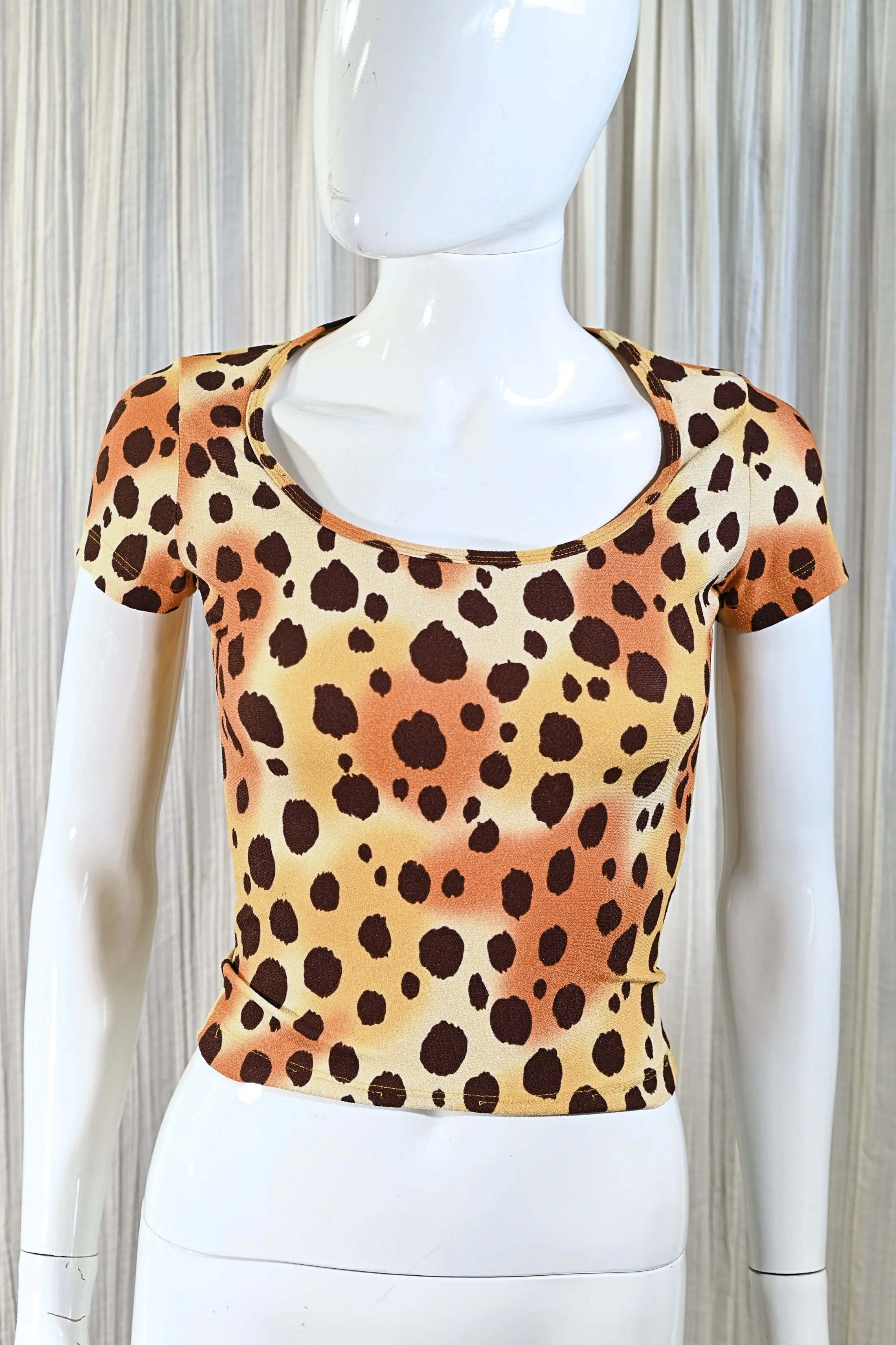 SOLD Betsey Johnson 90s Animal Print Stretchy Top XS/S