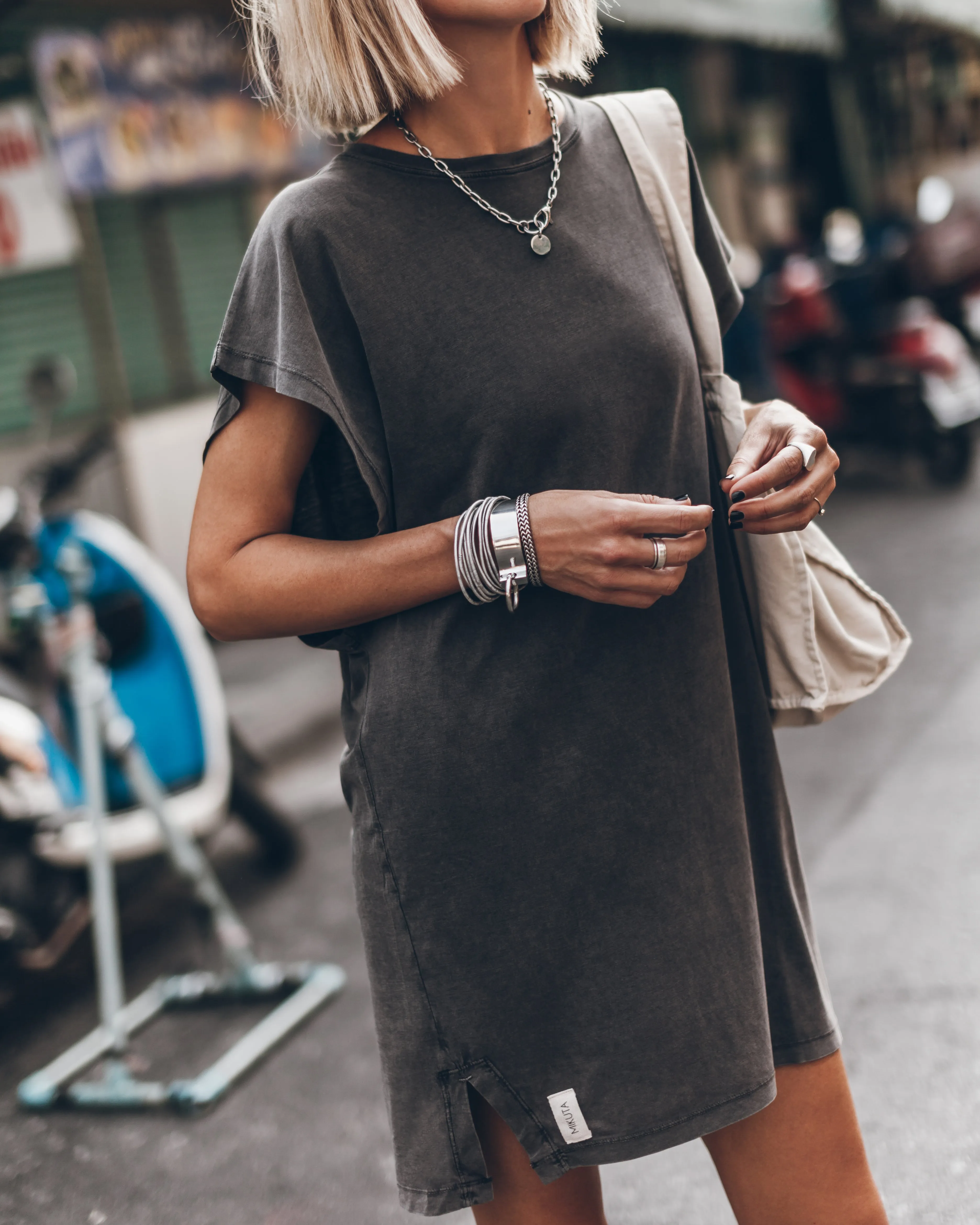 The Dark Faded Short Batwing Dress