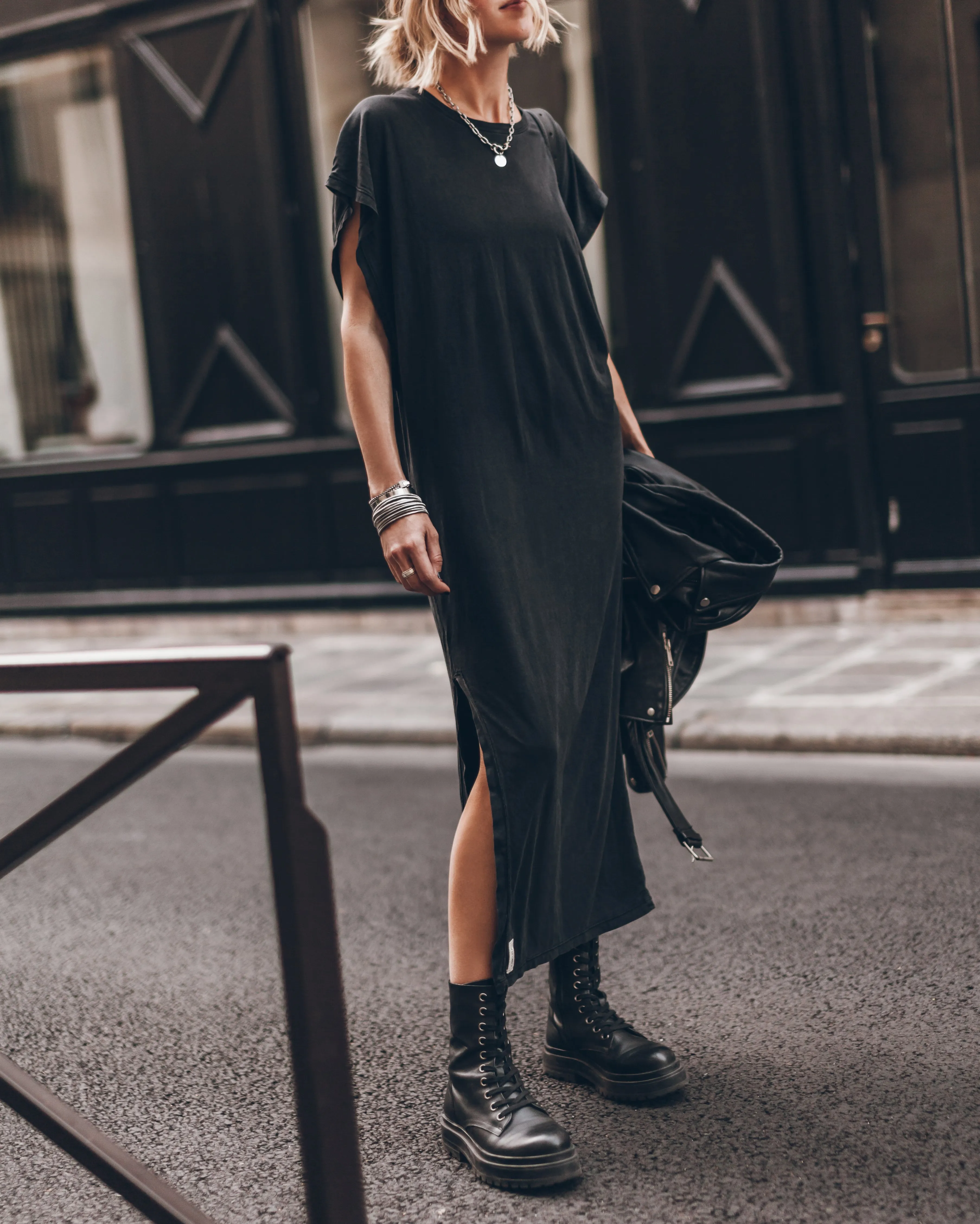 The Dark Long Batwing Dress