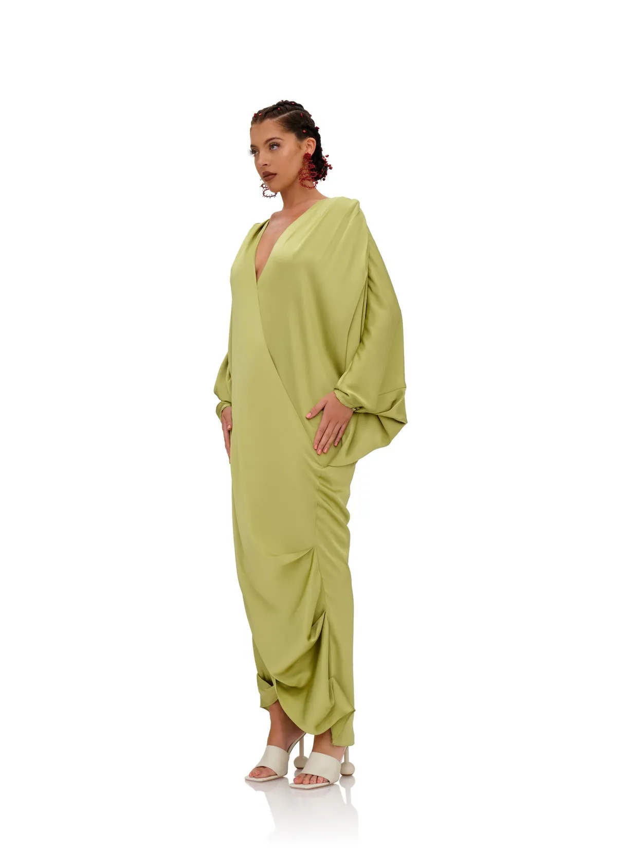 Tibara Kaftan Dress | Lime